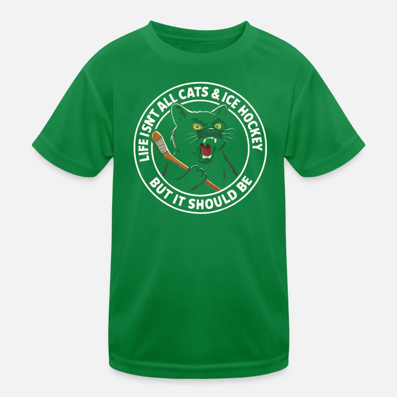 Hockey Katze Humor Eishockey Fan Geschenkidee Kids Functional T-Shirt