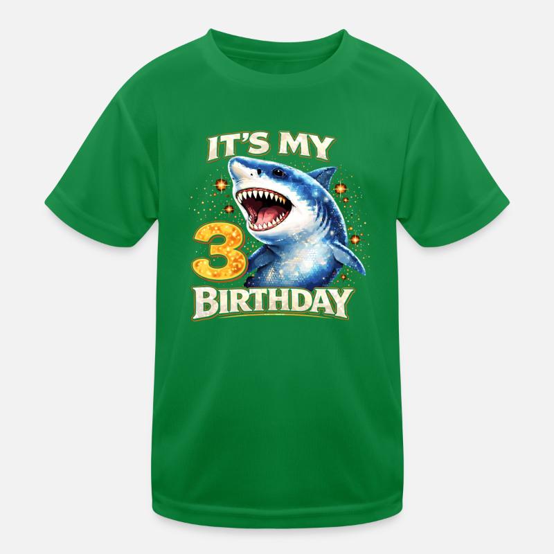 It's My 3 Birthday Hai Geburtstag Kinder Funktions-T-Shirt