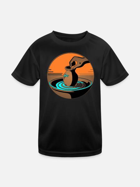 Zen Pottery Master – Blaue Ausgabe - Kinder Funktions-T-Shirt - Schwarz