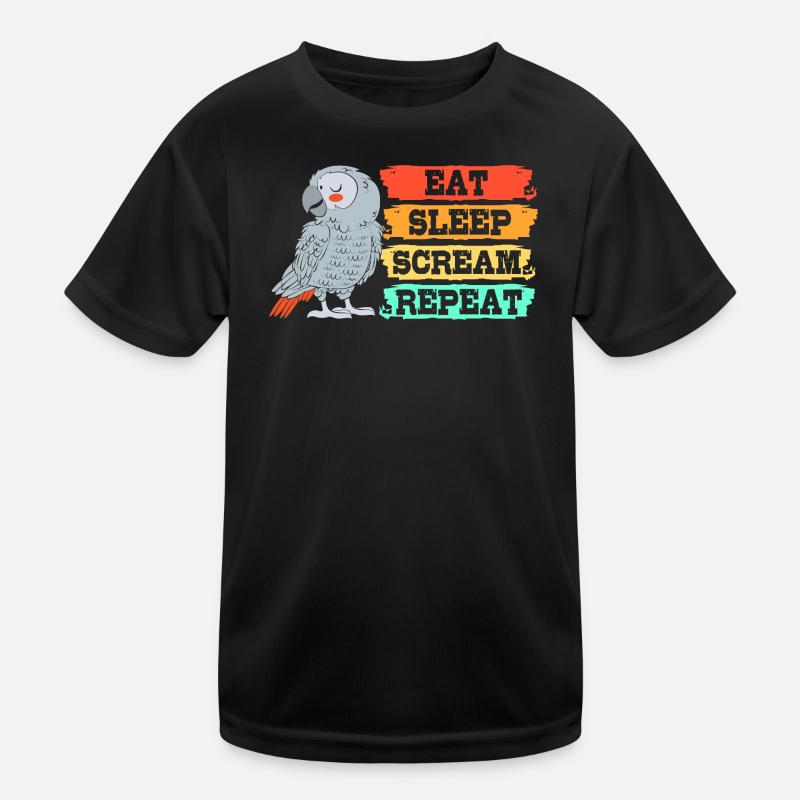 Parrot Grey Kids Functional T-Shirt