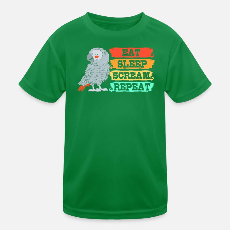 Papagei Grau Kinder Funktions-T-Shirt