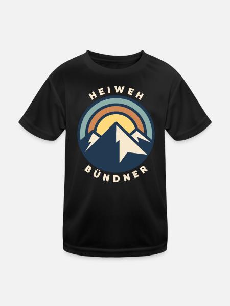 Heiweh Grisons - T-shirt sport Enfant - noir - Devant
