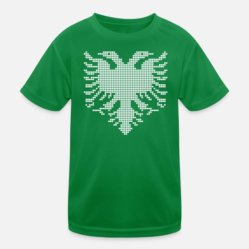 Albanisches Doppelkopf-Adler-Dotwork-Emblem Kinder Funktions-T-Shirt