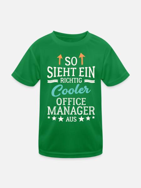 Cool Office Manager Team Leadership Office - Kids Functional T-Shirt - kelly green - Front