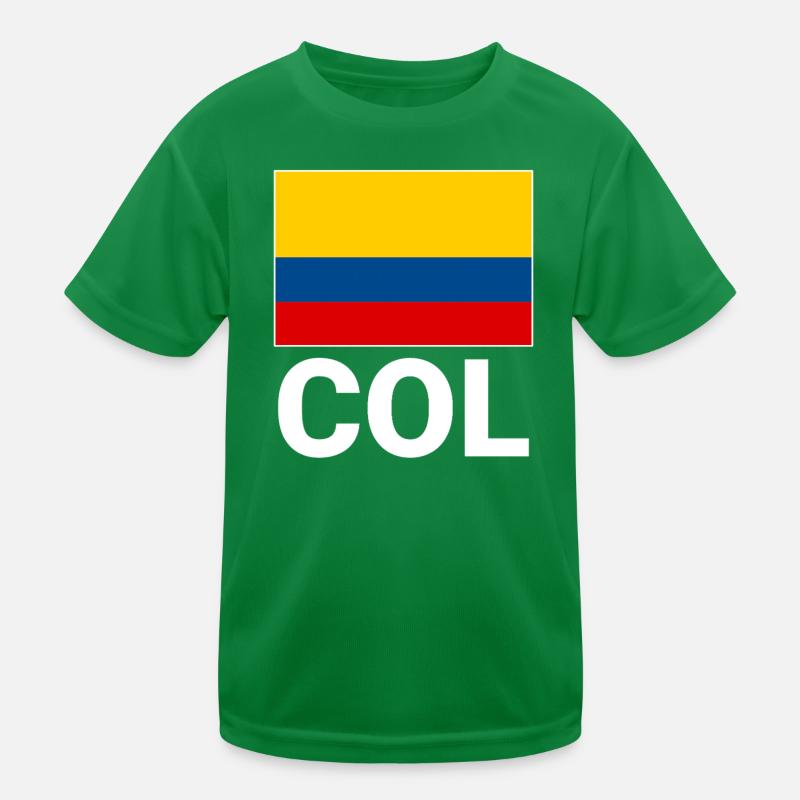Drapeau de la Colombie avec l’abréviation COL T-shirt sport Enfant