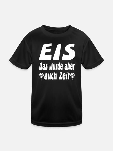 Eis - Kinder Funktions-T-Shirt - Schwarz - Vorne