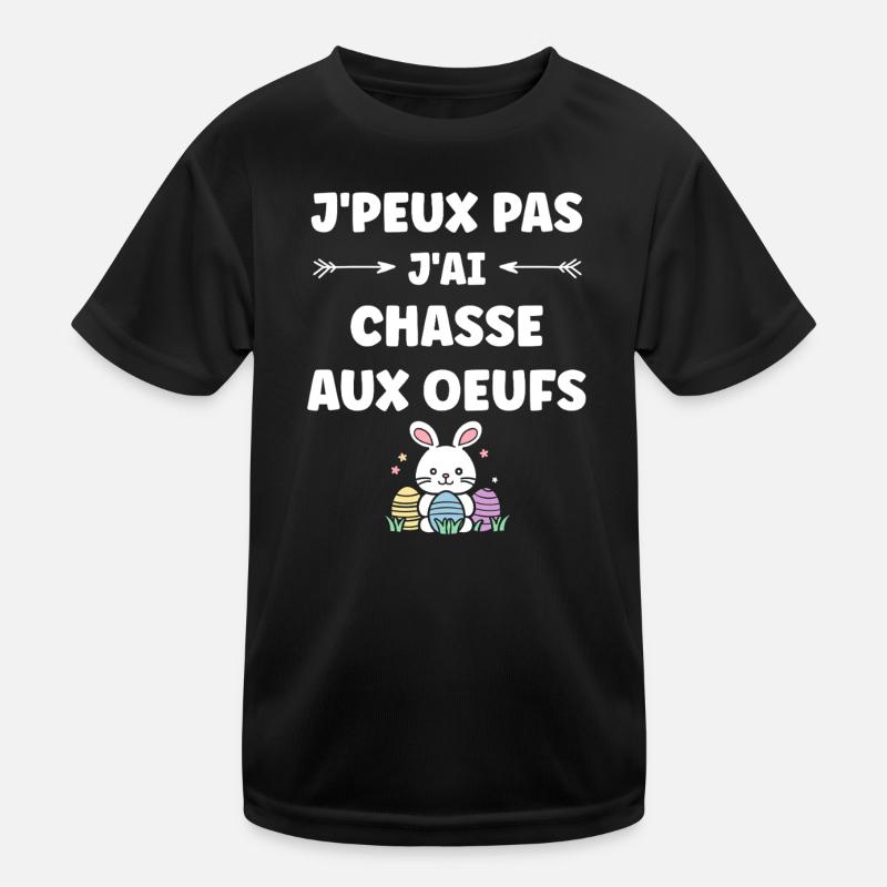 Eiersuche - Kinder Funktions-T-Shirt - Schwarz
