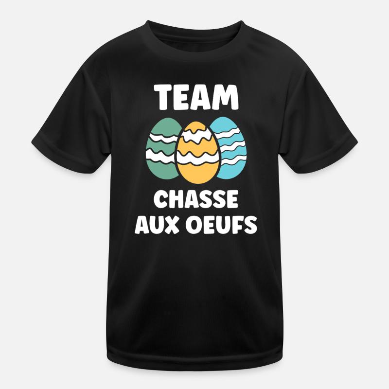 Ostern, Eiersuche - Kinder Funktions-T-Shirt - Schwarz