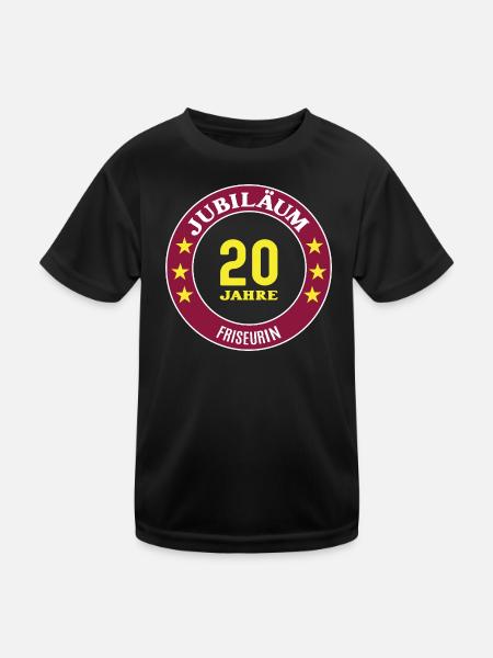 Friseurin Jubiläum 20 Jahre 20 jähriges Firmenjubi - Kinder Funktions-T-Shirt - Schwarz - Vorne
