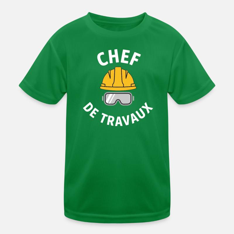 Chef de Chantier travaux Bricoleur Bricolage Cadea T-shirt sport Enfant