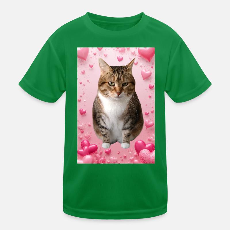 Missty-Katze mit Herzen Kinder Funktions-T-Shirt