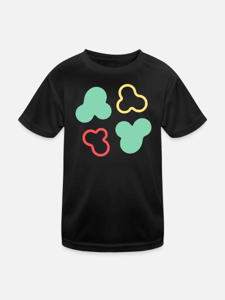 Amöben Zellen Formen Bunt - Kinder Funktions-T-Shirt - Schwarz - Vorne