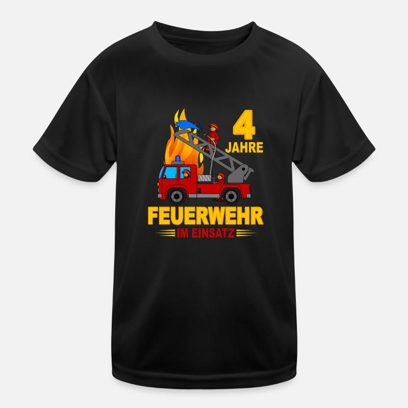 4 ans de service dans la brigade des pompiers T-shirt sport Enfant