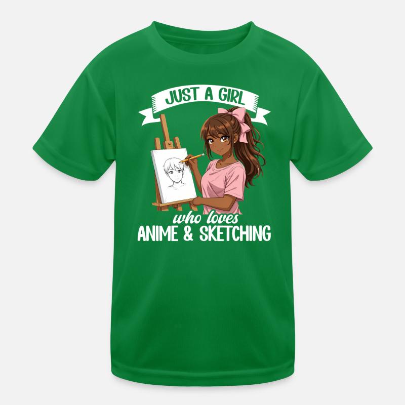 Nur Ein Mädchen, Das Anime Liebt Und Afro Zeichnet Kinder Funktions-T-Shirt