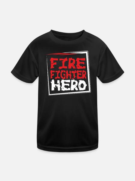 FIREFIGHTERHERO - Kids Functional T-Shirt - black