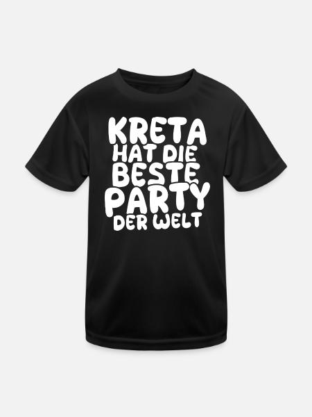 Feiern Kreta - Kinder Funktions-T-Shirt - Schwarz - Vorne