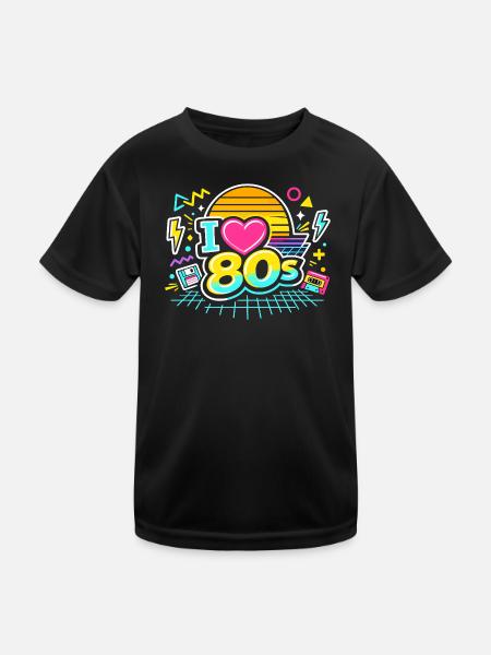 80s I Love The 80s - Kids Functional T-Shirt - black - Front