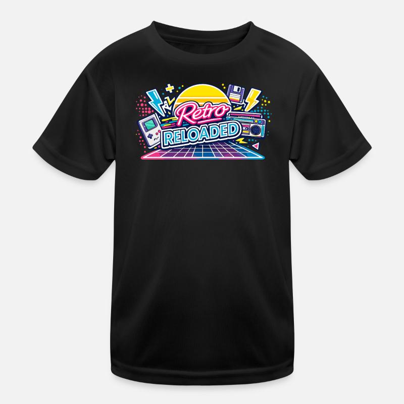 Retro Reloaded Neon Grid Kinder Funktions-T-Shirt