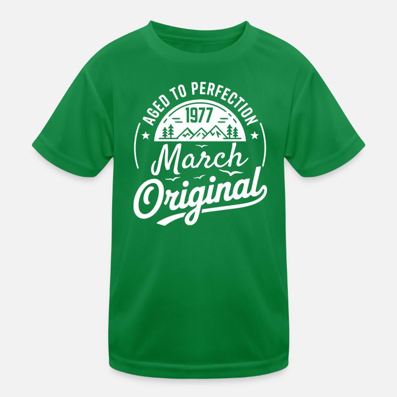 mars 1977 – Légende des sommets et montagnes T-shirt sport Enfant
