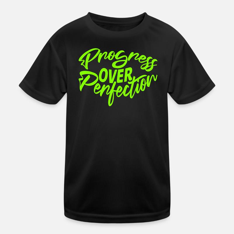 Progress Over Perfection Spruch Motivation Mindset Kinder Funktions-T-Shirt