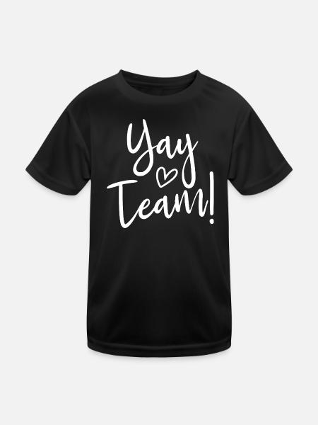 Hourra, l’équipe ! Hourra, équipe de fans de sport sans méfiance - T-shirt sport Enfant - noir - Devant