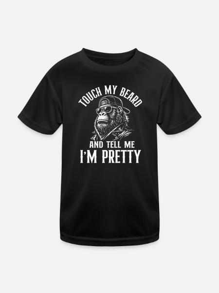 Fass meinen Bart an, sag mir, ich bin ziemlich lustig - Kinder Funktions-T-Shirt - Schwarz - Vorne