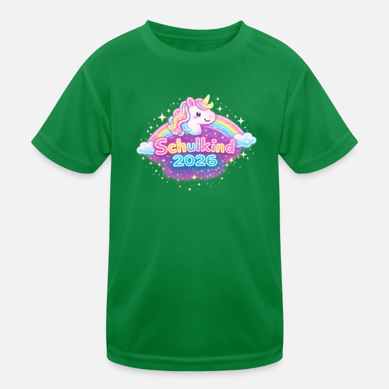Schulkind 2026 Einhorn Einschulung Kinder Funktions-T-Shirt
