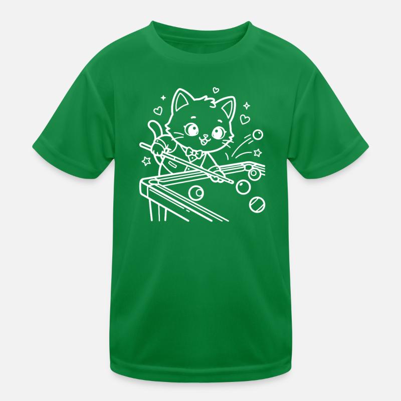 Billard Kawaii Katze Queue Sport Kinder Funktions-T-Shirt
