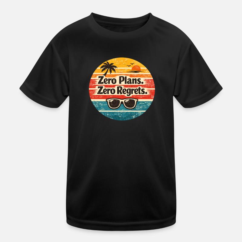 Beach Vibes – Zero Plans Zero Regrets Kids Functional T-Shirt