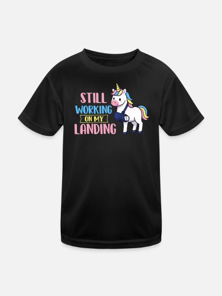 Ich arbeite immer noch an meiner Landungsarm-Erholung - Kinder Funktions-T-Shirt - Schwarz - Vorne