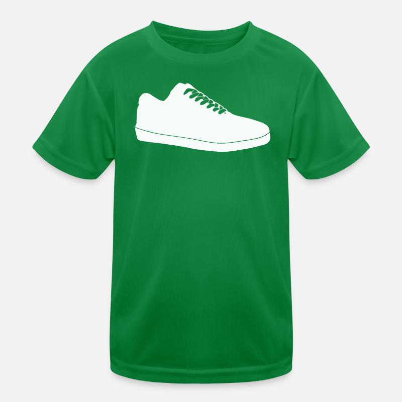 Shoe Silhouette Line Art Kids Functional T-Shirt