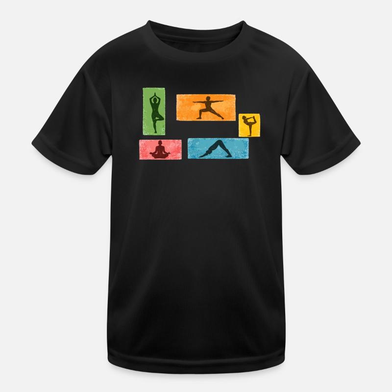 Silhouettes colorées de yoga T-shirt sport Enfant