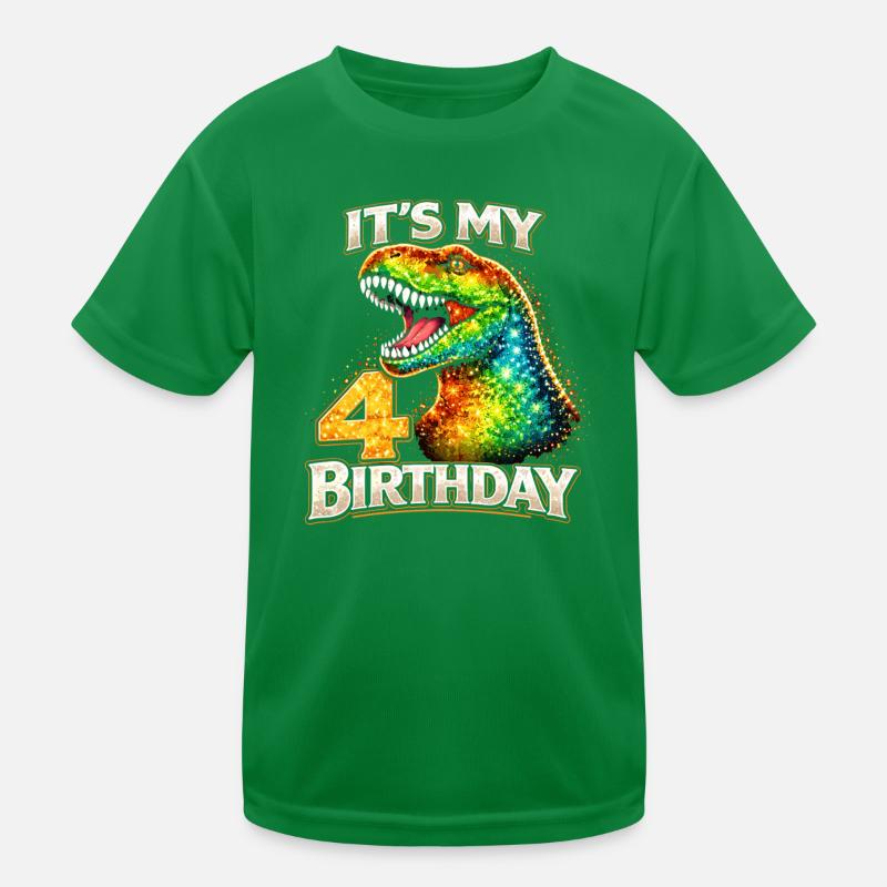 C’est mon 4e anniversaire Dino Geburtstag T-shirt sport Enfant