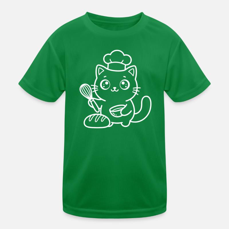 Bäcker Kawaii Katze Kinder Funktions-T-Shirt