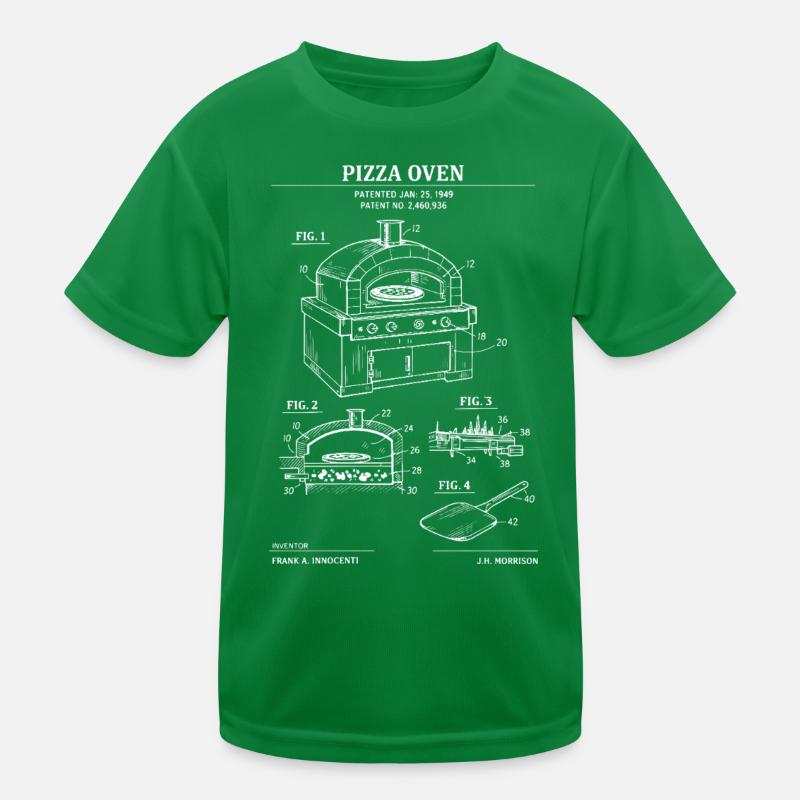 Pizzaofen-Patentblaupause Kinder Funktions-T-Shirt