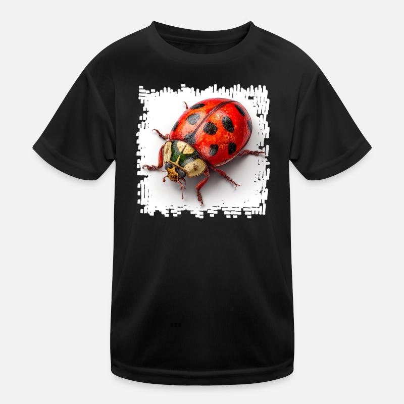 Roter Marienkaefer Muster Shirt Kinder Funktions-T-Shirt