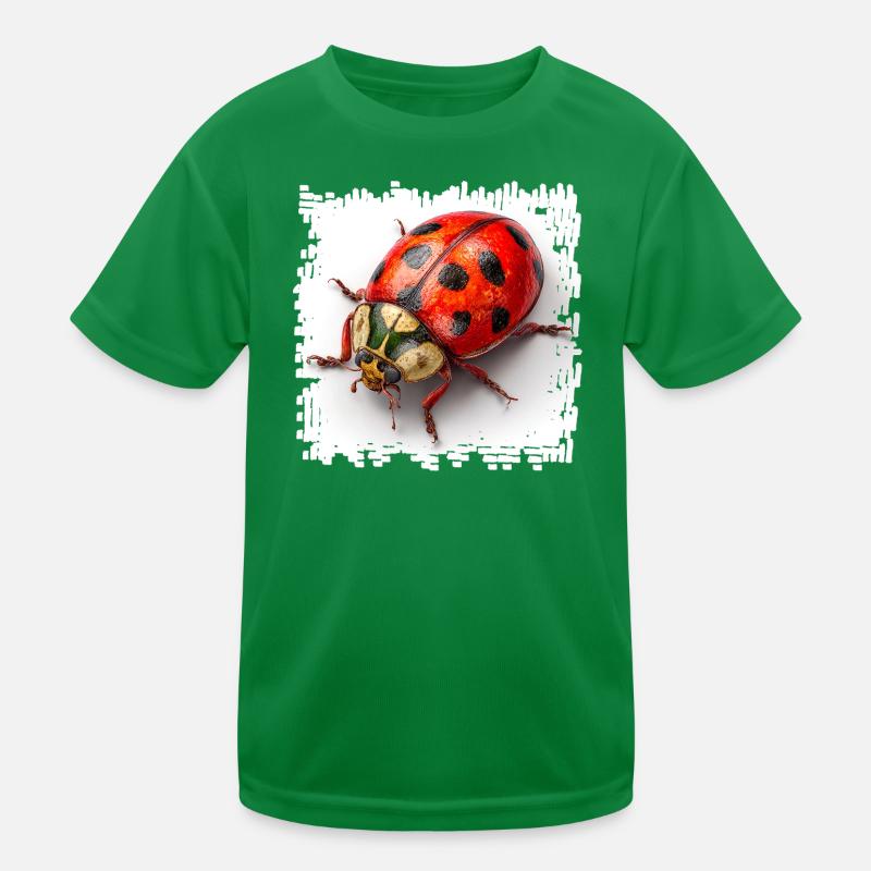 Red Ladybug Pattern Shirt Kids Functional T-Shirt
