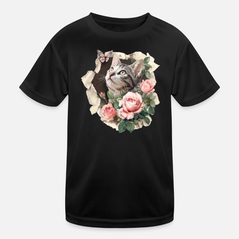 Chat et papillon T-shirt sport Enfant