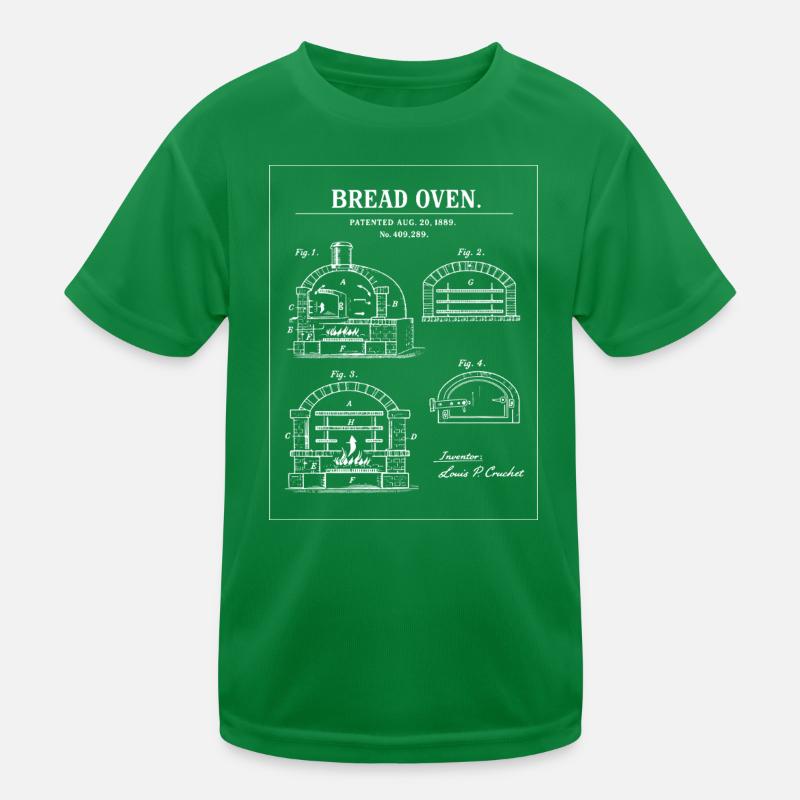 Bread Oven Blueprint Design Kids Functional T-Shirt