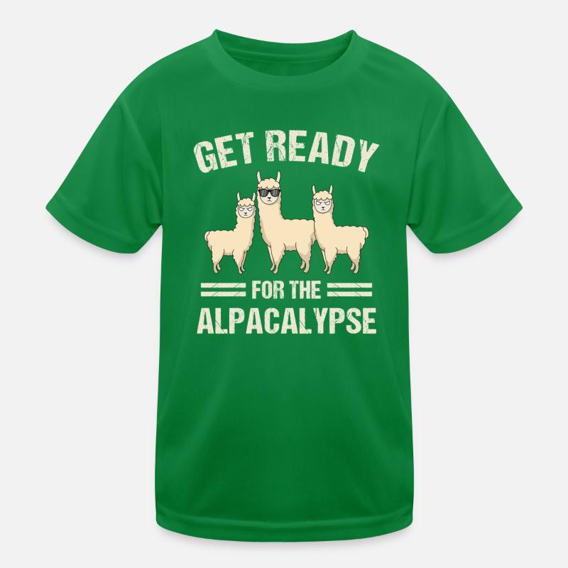 Get Ready for the Alpacalypse Funny Alpaca Pun Art Kinder Funktions-T-Shirt