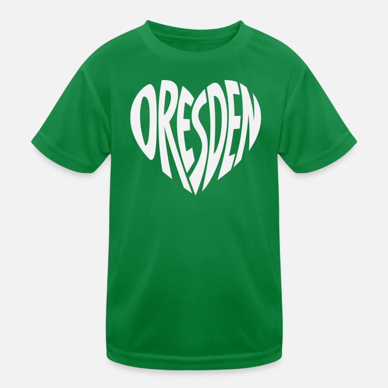 Dresden Herz Schriftzug Kinder Funktions-T-Shirt