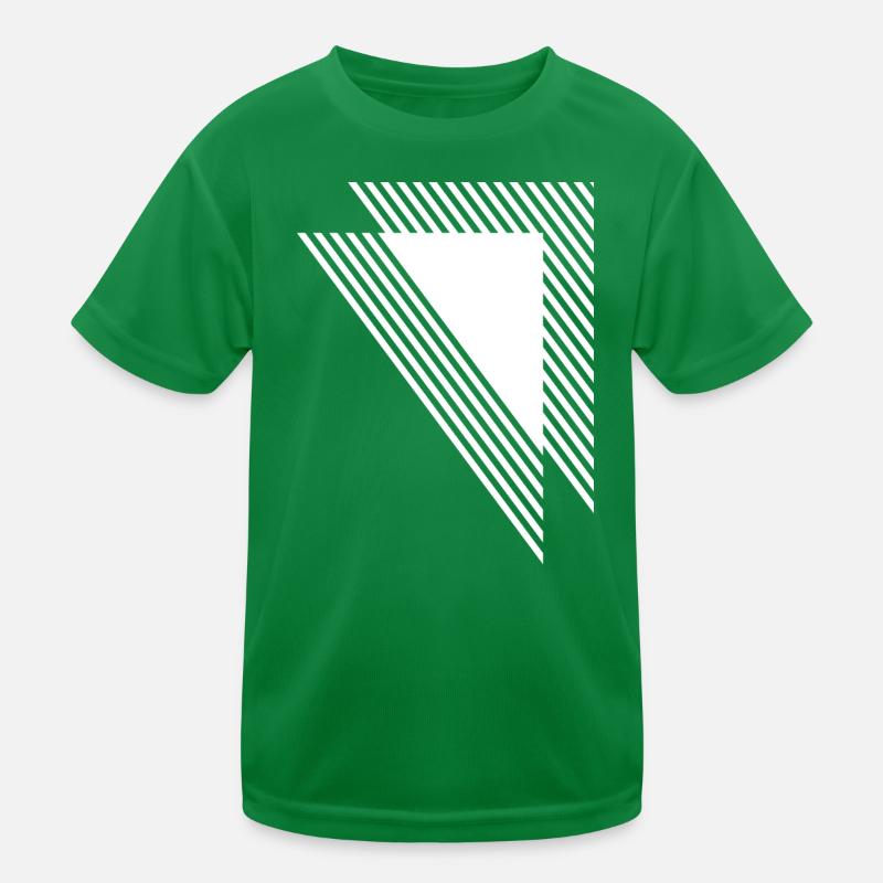 Geometric Triangles Diagonal Monochrome Grid Kids Functional T-Shirt