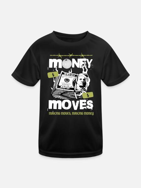 Money in Motion - Kids Functional T-Shirt - black - Front
