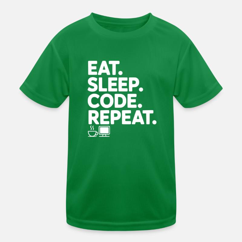 Eat. Sleep. Code. Repeat. Kids Functional T-Shirt