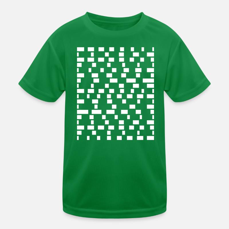 Pixel Grid Monochrome Kids Functional T-Shirt