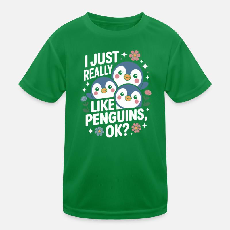 Pinguin Trio Spruchbild Kinder Funktions-T-Shirt