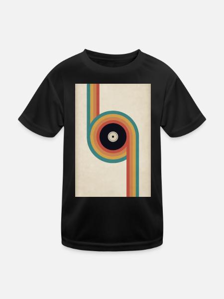 Affiche vinyle rétro Design musical du milieu du siècle - T-shirt sport Enfant - noir - Devant