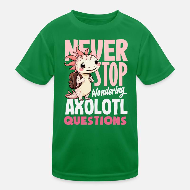 Cute Axolotl Kawaii Axolotl Lover Kids Functional T-Shirt