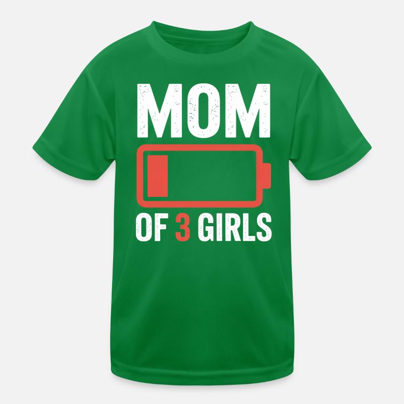 Mutter von 3 Mädchen Kinder Funktions-T-Shirt