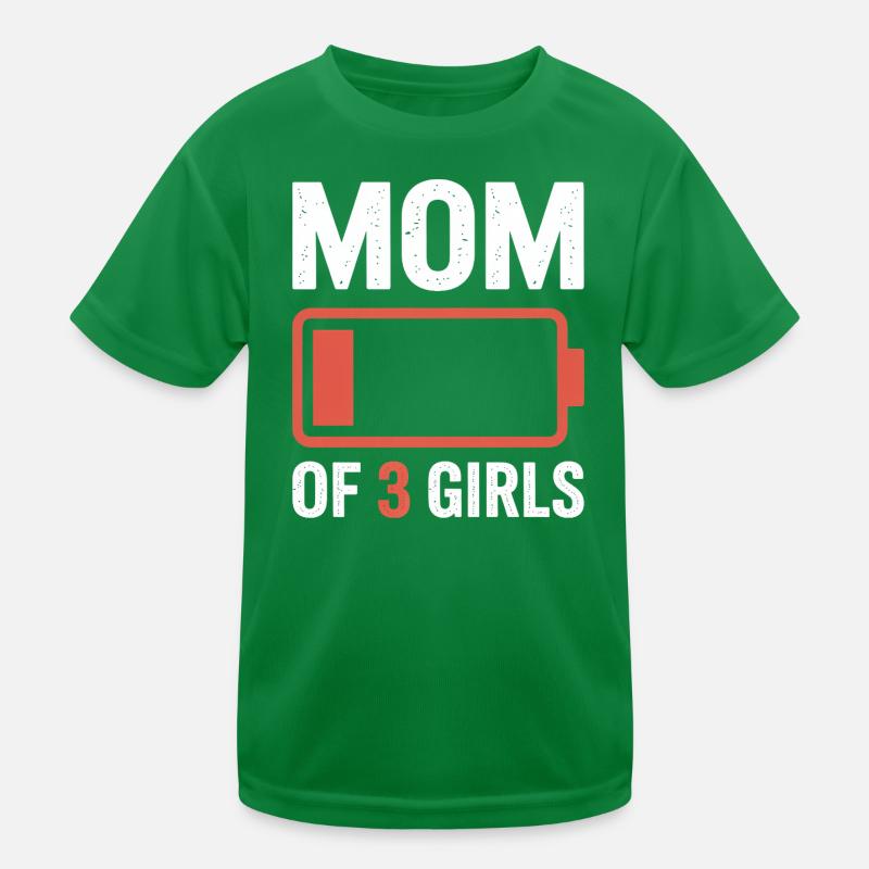Mutter von 3 Mädchen Batterie-Tee Kinder Funktions-T-Shirt